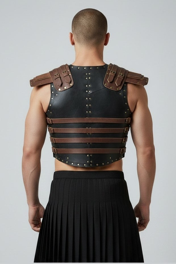 Men's Genuine Thick Cow Leather Medieval Warrior Armor