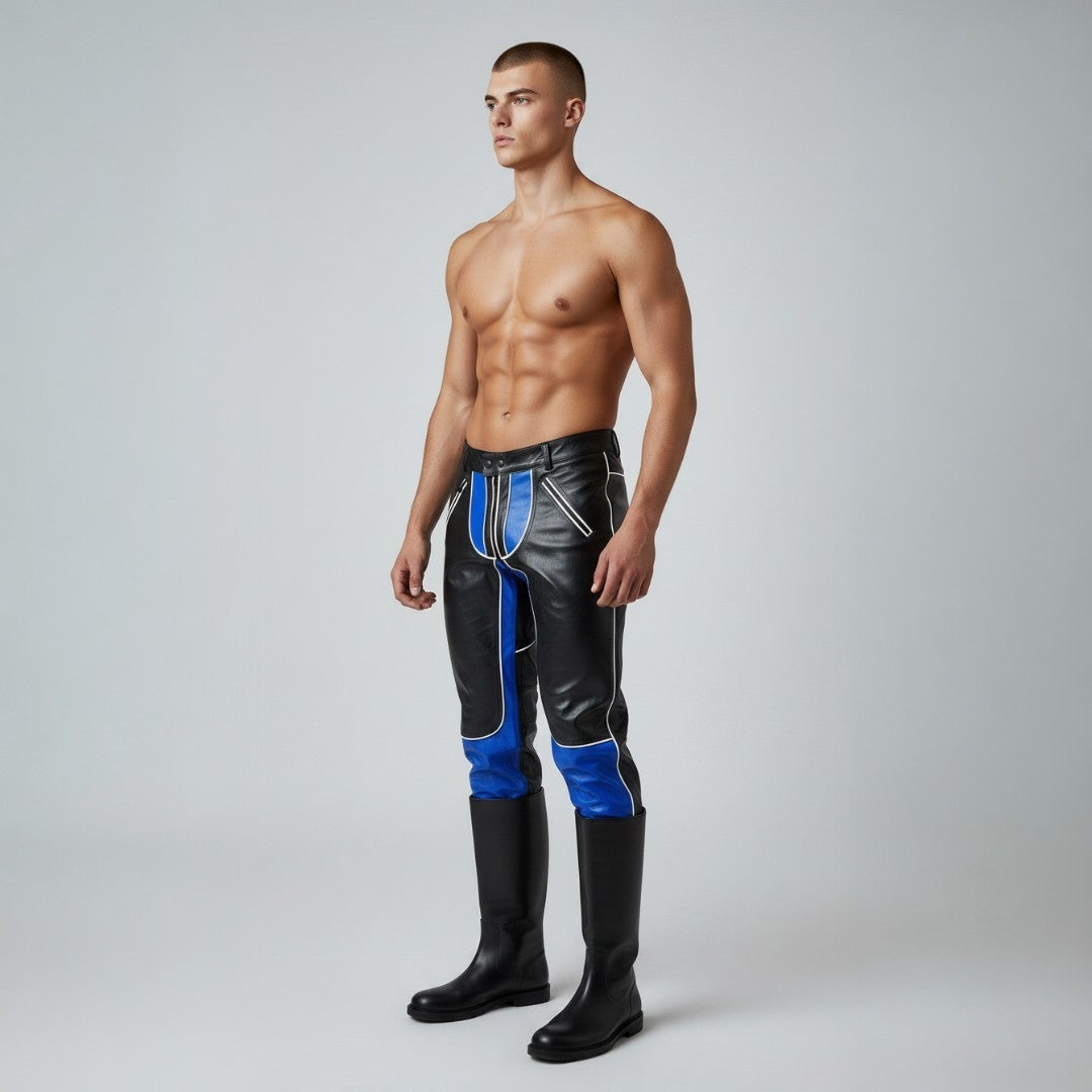 Men's Cowhide Leather Bikers Pants / BLUF Pants