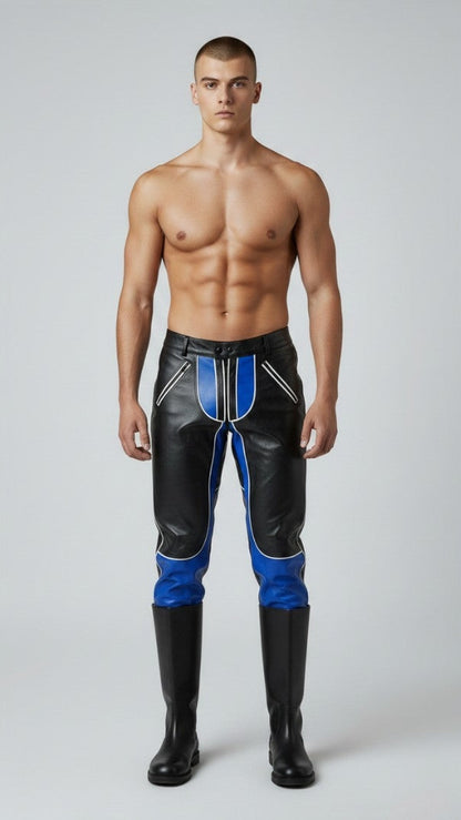 Men's Cowhide Leather Bikers Pants / BLUF Pants