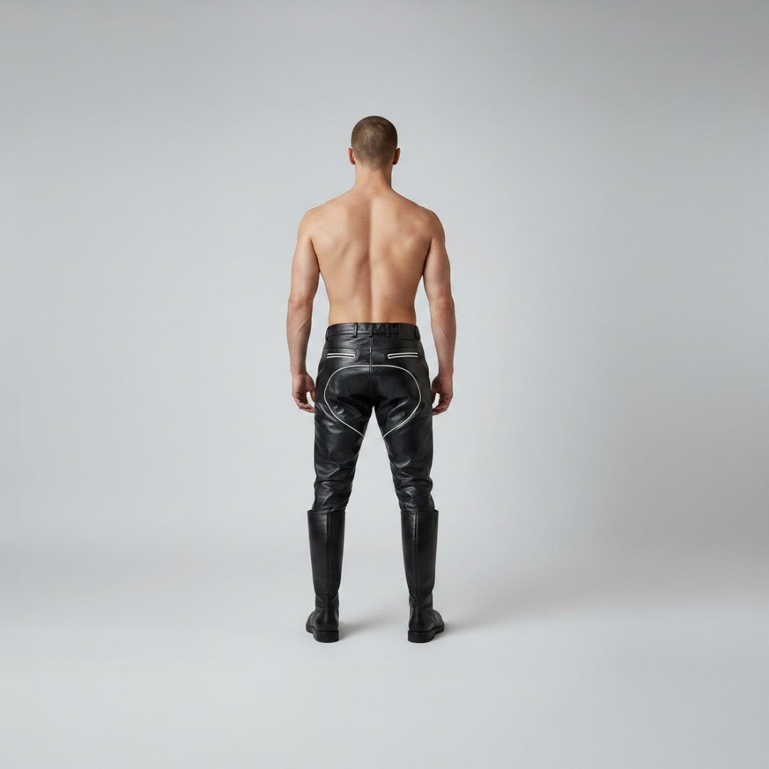 Men's Cowhide Leather Bikers Pants / BLUF Pants