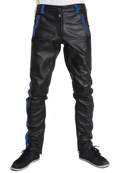 Men's Real Cowhide Leather Pants Bikers Pants 4 Color Options