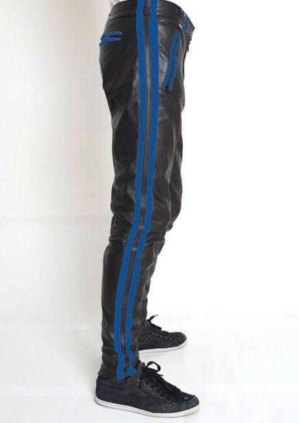 Men's Real Cowhide Leather Pants Bikers Pants 4 Color Options
