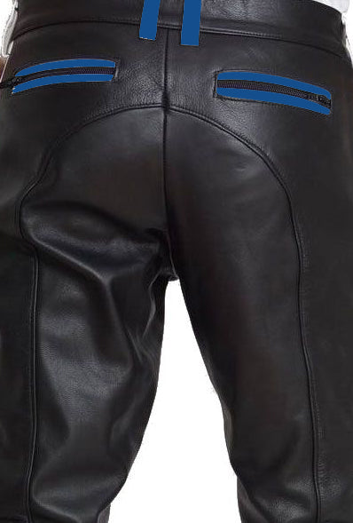 Men's Real Cowhide Leather Pants Bikers Pants 4 Color Options