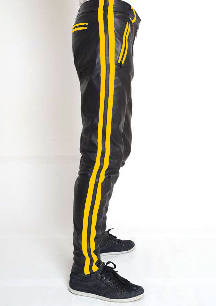 Men's Real Cowhide Leather Pants Bikers Pants 4 Color Options