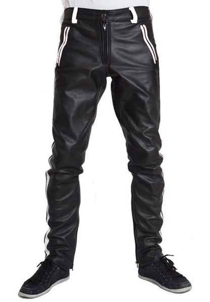 Men's Real Cowhide Leather Pants Bikers Pants 4 Color Options