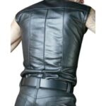 Men’s Real Lamb Leather Police Style Sleeveless Shirt Leather Shirt BLUF Shirt