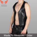 Men’s Cowhide Leather Bartender Vest Leather Bikers Vest