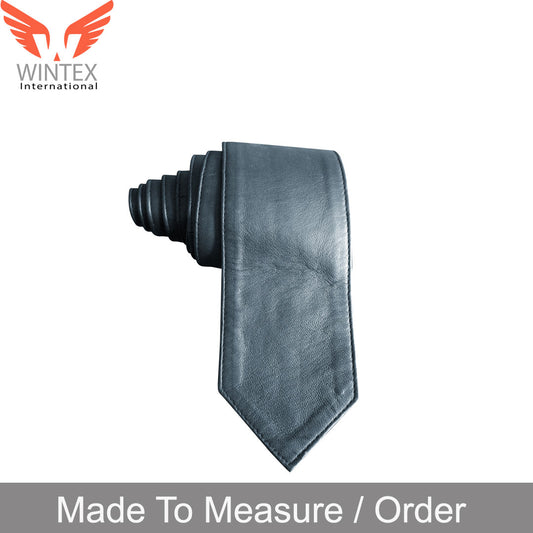 Men’s Skinny 100% Quality Real Genuine Leather Necktie