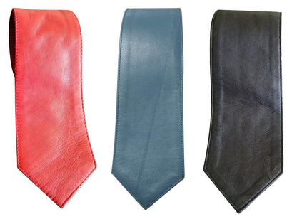 Men’s Skinny 100% Quality Real Genuine Leather Necktie