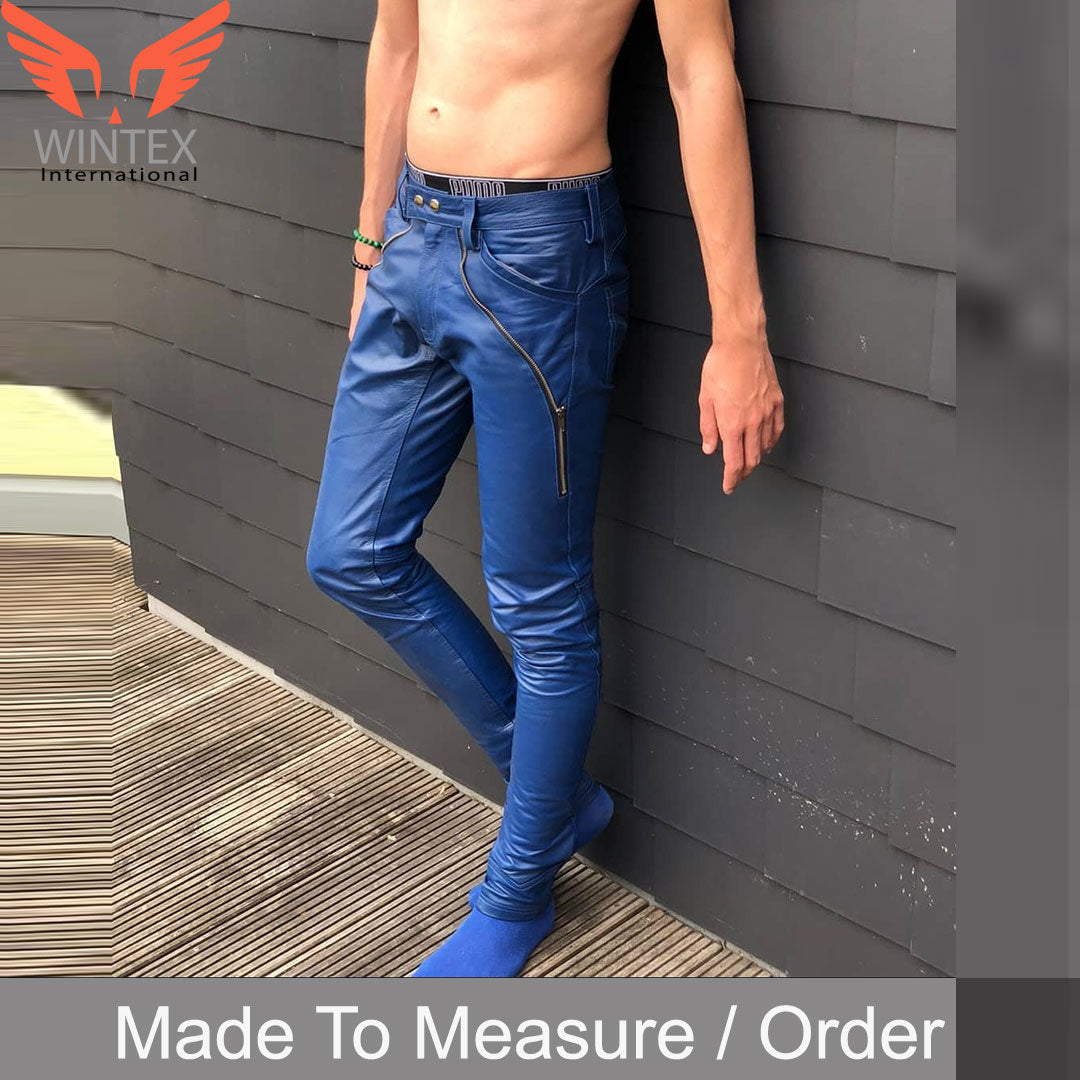 Men’s Real Cowhide Leather Bikers Pants / Trousers Motor Bikers Pants