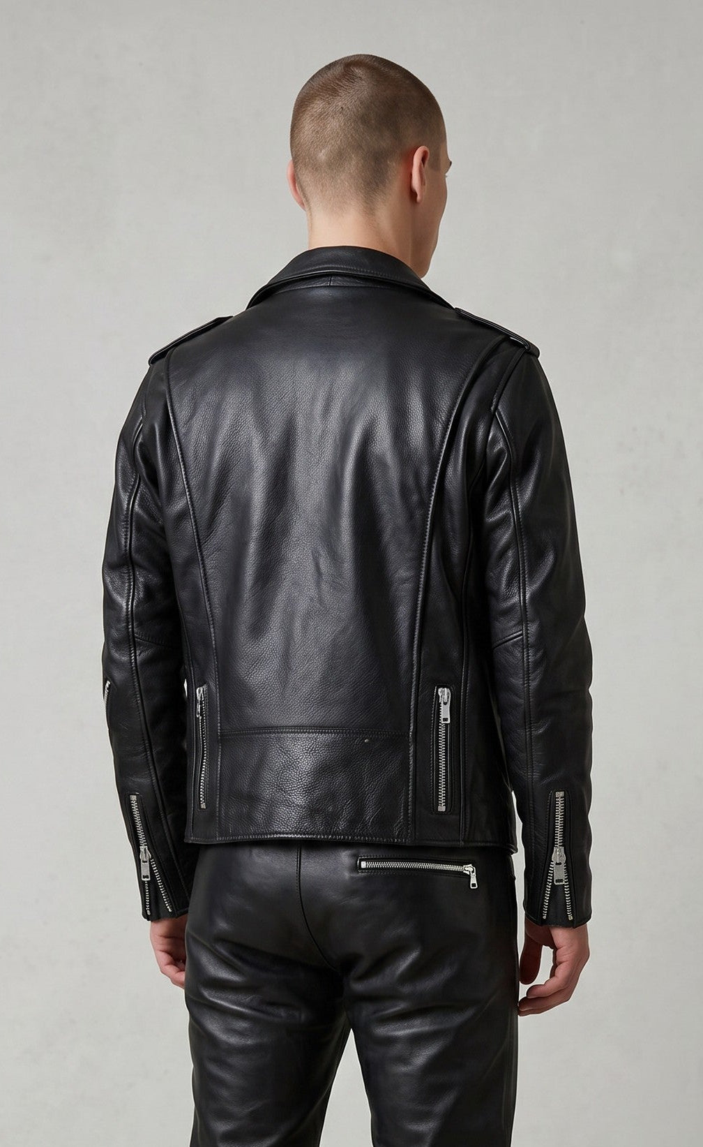 Men's Classic Brando Biker Leather Jacket