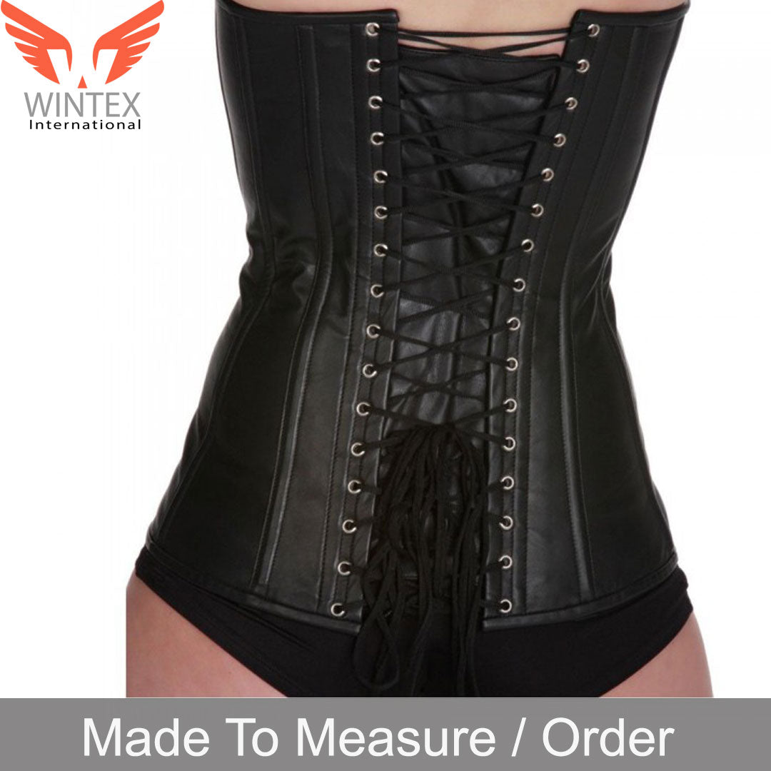 Steampunk Overbust Leather Corset tight Lacing Up Outwear