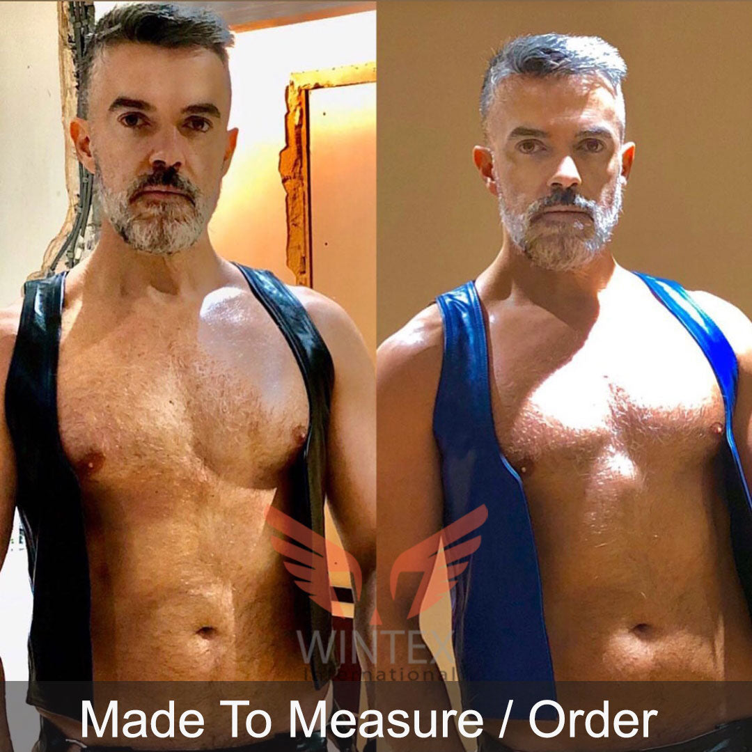 Men’s Real Cowhide Leather Double Sided Wearable Leather Bartender Vest