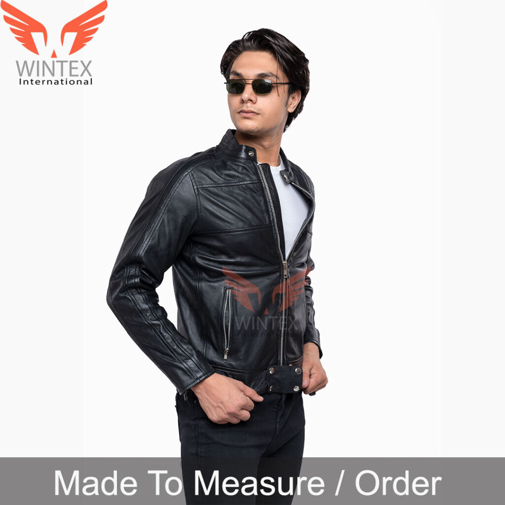 Men’s Real Leather Biker Jacket Men – Cafe Racer Jacket Motor Bikers Leather Jacket
