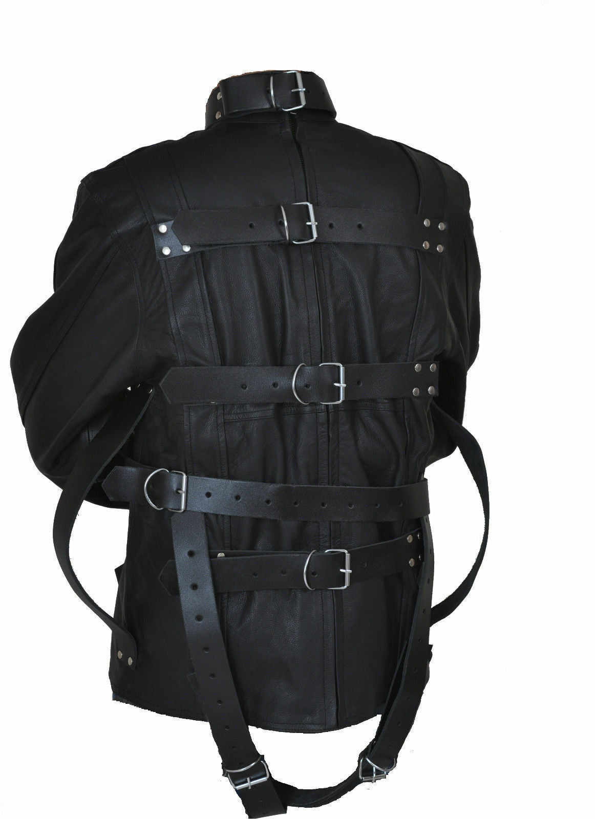 MEN’S REAL LEATHER HEAVY DUTY STRAITJACKET RESTRAINT LEATHER JACKET