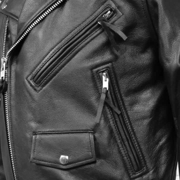 Men’s Real Cowhide Leather Biker’s Jacket Classic Brando Bikers Jacket